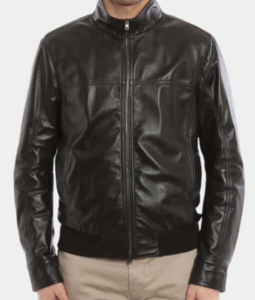 Aaron Black Leather Biker Jacket-2