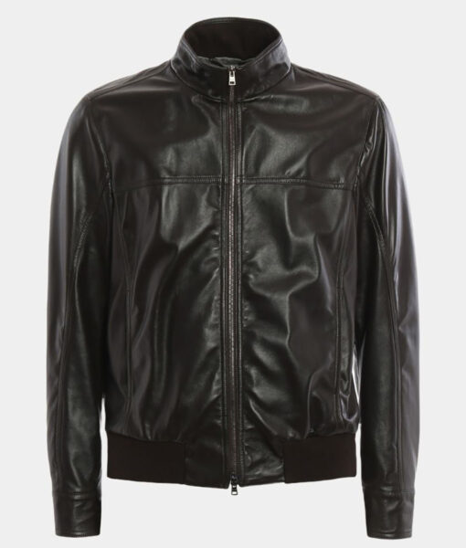Aaron Black Leather Biker Jacket-3
