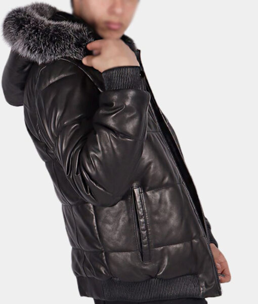 Ambrose Black Hooded Puffer Jacket
