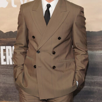 Austin Butler Masters of the Air Premier Brown Suit-3