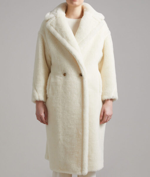 Beyoncé White Long Fur Coat-1