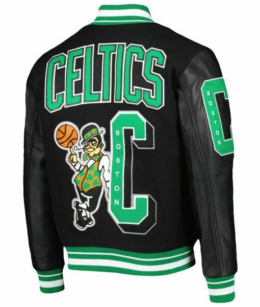 Boston Celtics NBA Champions Black Varsity Jacket-3