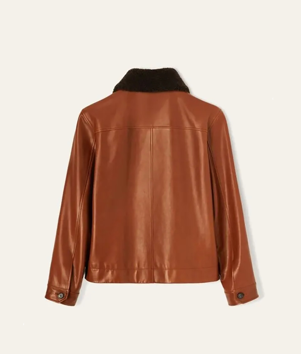 Brad Pitt Brown Leather Jacket (1)