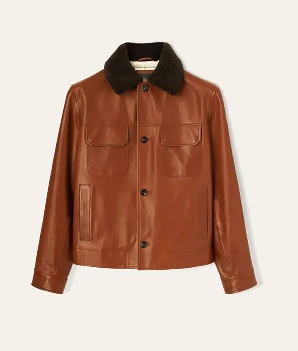 Brad Pitt Brown Leather Jacket (2)
