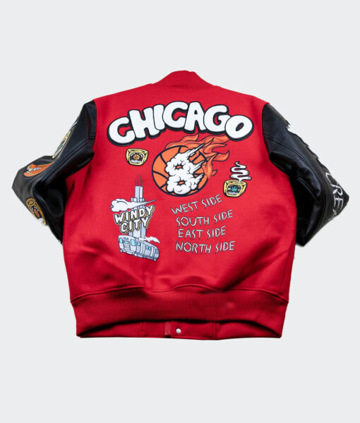 Chicago Windy City Red Varsity Jacket-3