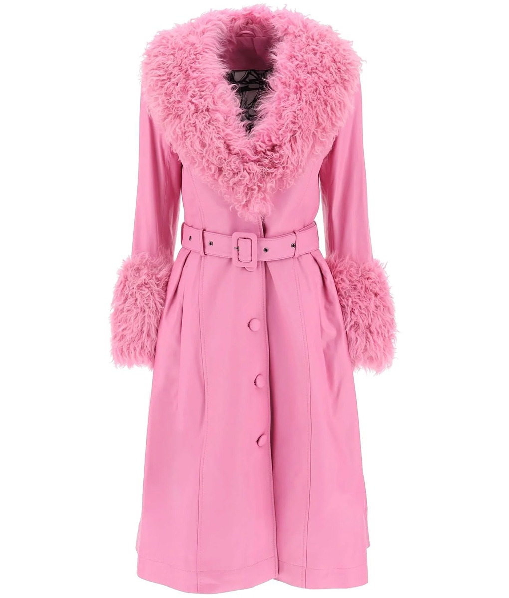 Elle King Nashville Big Bash Pink Fur Coat (1)