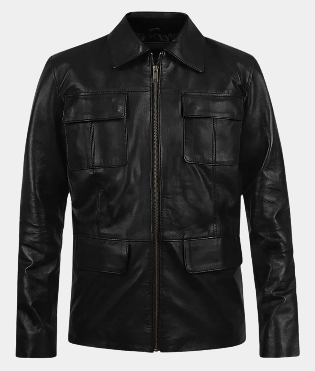 Jack Walsh Midnight Run Black Leather Jacket (3)