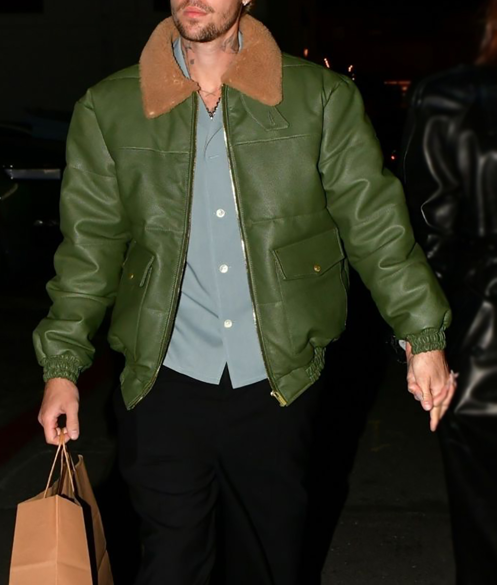 Justin Bieber Green Bomber Jacket (1)