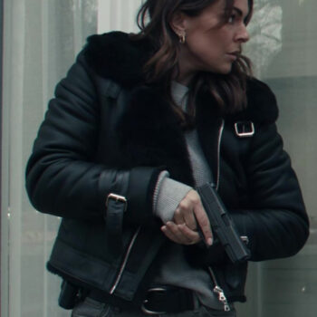 Karla Dixon Reacher: The Man Goes Through (Serinda Swan) Leather Aviator Jacket