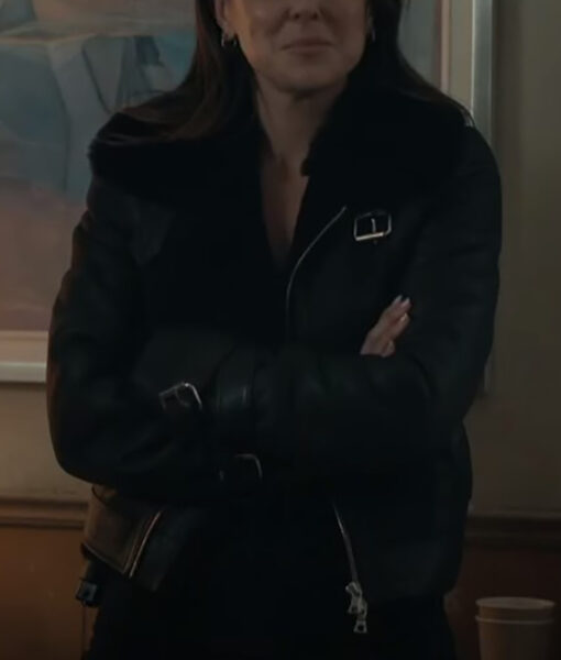 Karla Dixon Reacher: The Man Goes Through (Serinda Swan) Black Leather Aviator Jacket