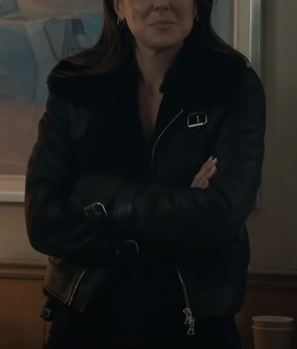 Karla Dixon Reacher Black Leather Aviator Jacket (3)