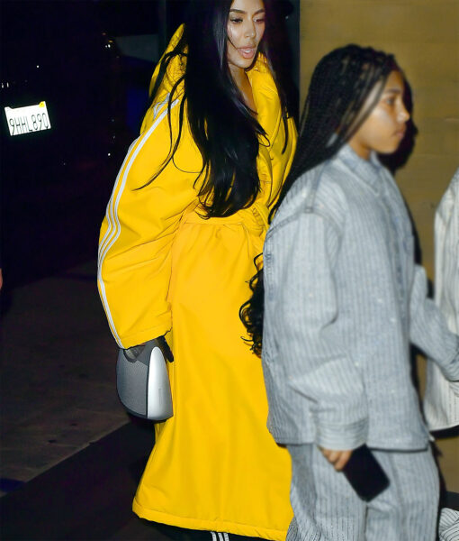 Kim Kardashian Long Yellow Bath Coat-3