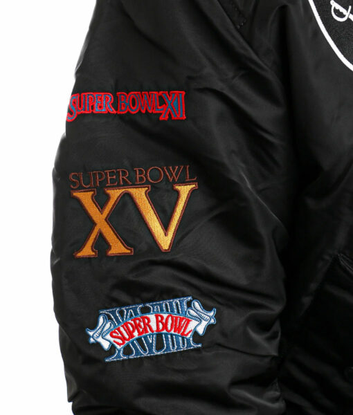 Las Vegas Raiders Super Bowl Black Varsity Jacket-4