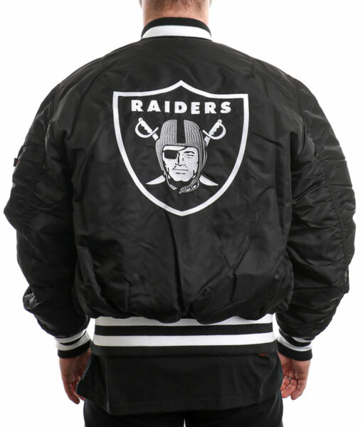 Las Vegas Raiders Super Bowl Black Varsity Jacket-5