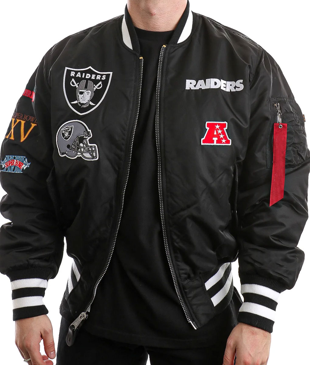 Las Vegas Raiders Black Varsity Jacket (5)