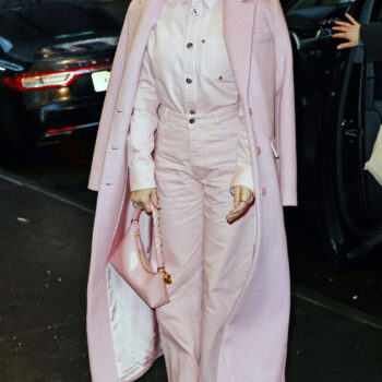 Lucy Hal CBS Morning Show Long Pink Coat-3