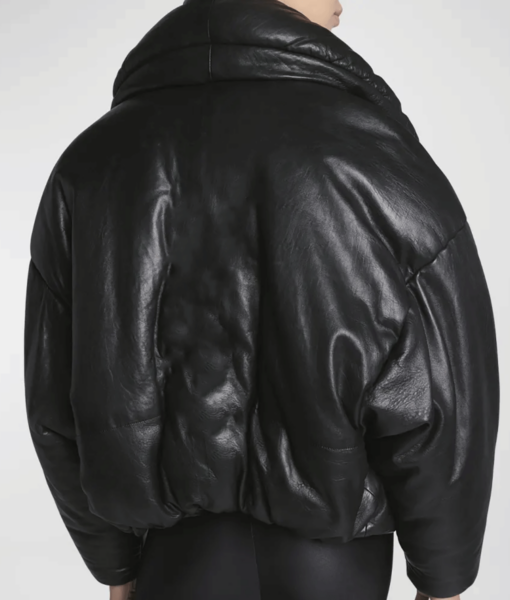 Nas Belly Up Mariah Care Crop Leather Black Jacket