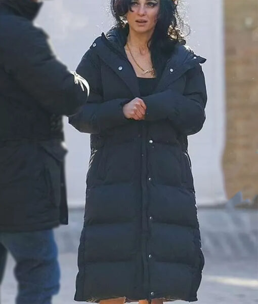 Marisa Abela Back to Black (Amy Winehouse) Black Puffer Coat
