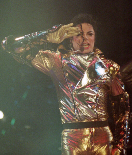 Michael Jackson History World Tour Final Concert Gold Leather Jacket