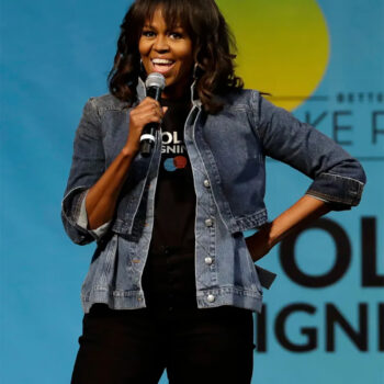 Michelle Obama Blue Double Denim Jacket-1