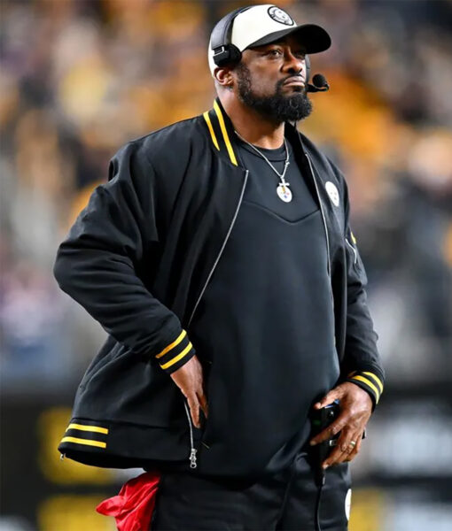 Mike Tomlin Pittsburgh Steelers Black Bomber Jacket