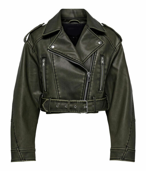 Molly-Mae Hague Green Leather Jacket-5