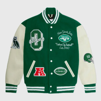 October Very Own New York Jets Green Varsity Jacket-1