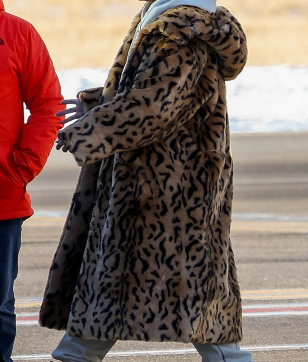 Rihanna Leopard Print Fur Coat (2)