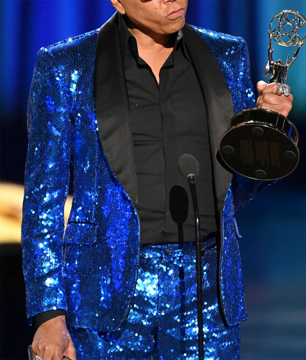 RuPaul 75 Emmys Awards Blue Sequin Blazer (1)