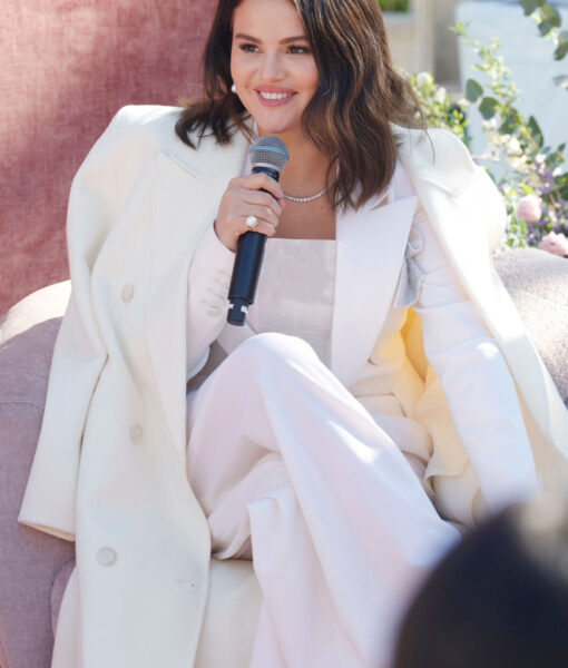 Selena Gomez Rare Beauty Beverly Hills White Coat-1