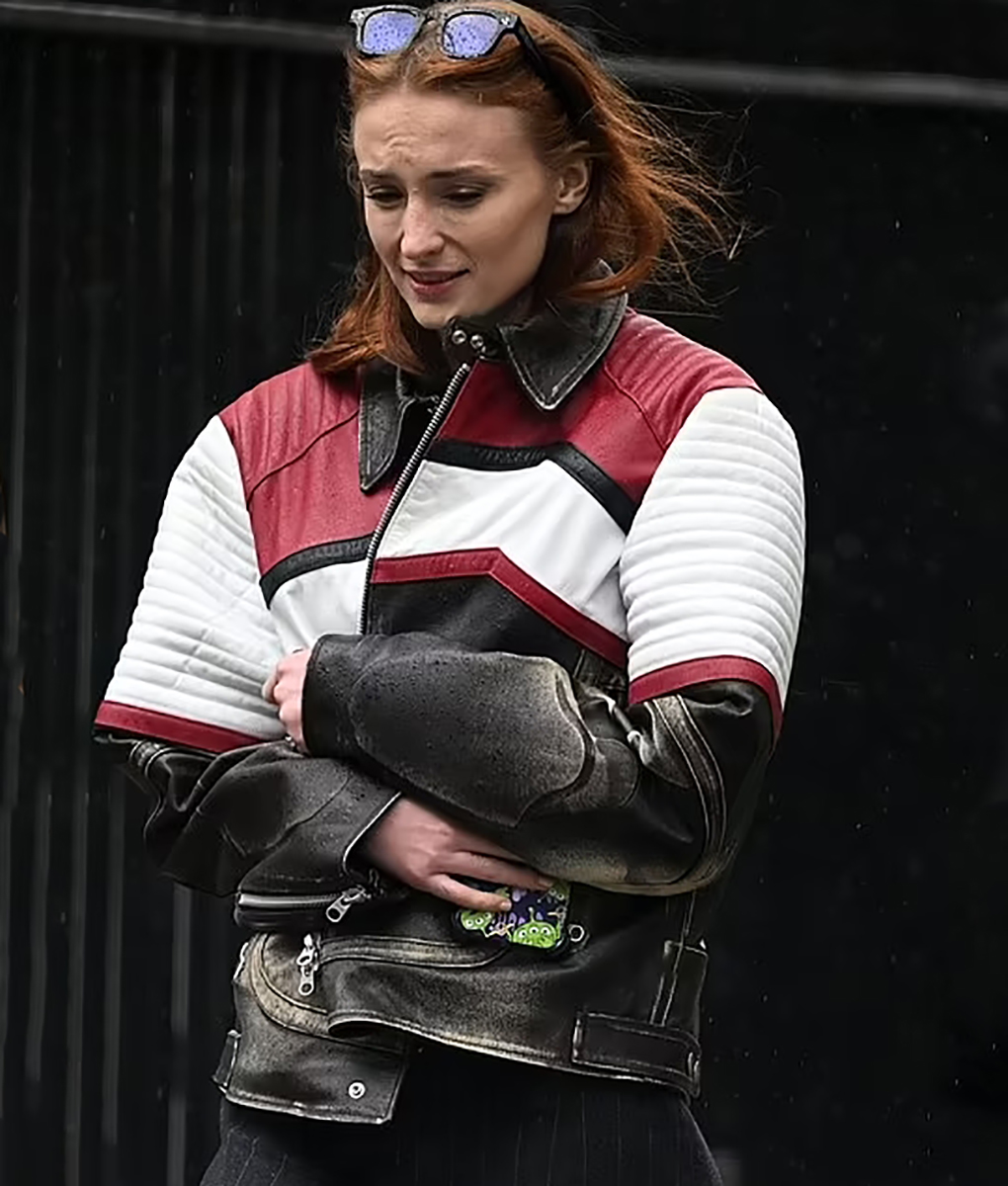 Sophie Turner Biker Leather Jacket (2)