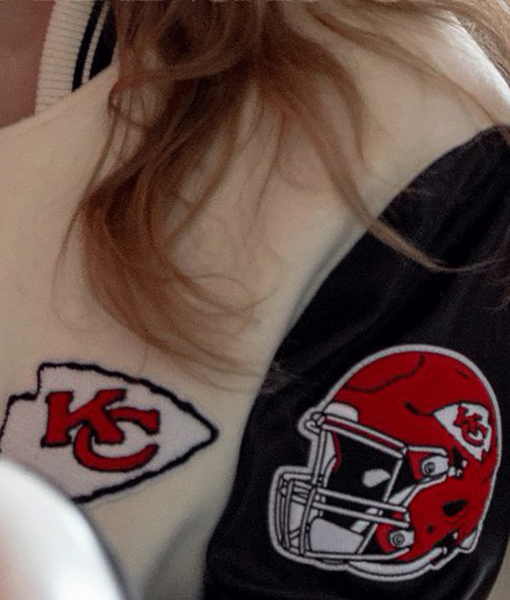 Travis Kelce Girlfriend Taylor Swift Cheifs White Varsity Jacket
