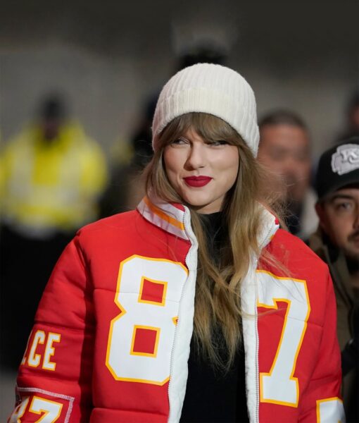 Taylor Swift Kelce 87 Red Puffer Jacket-2