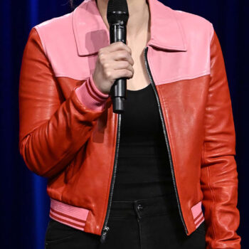Host Taylor Tomlinson After Midnight Show Leather Jacket