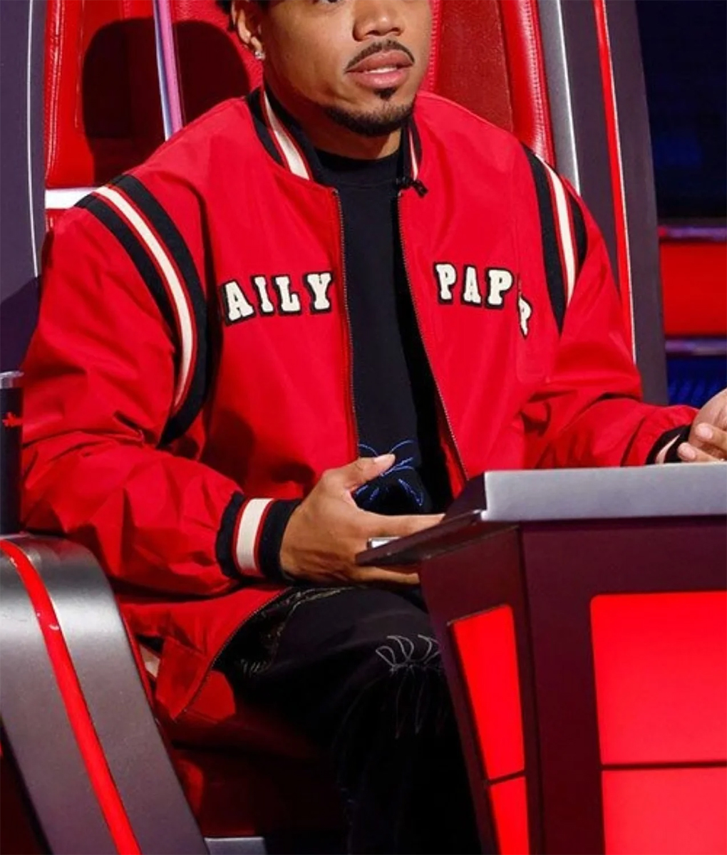 The Voice Chance the Rapper Red Varsity Jacket (1)