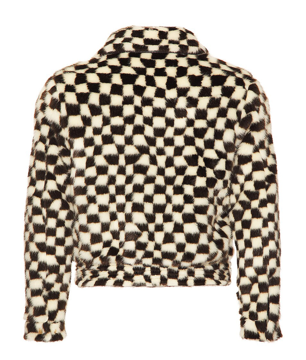 Travis Kelce Checkered Fur Jacket (1)