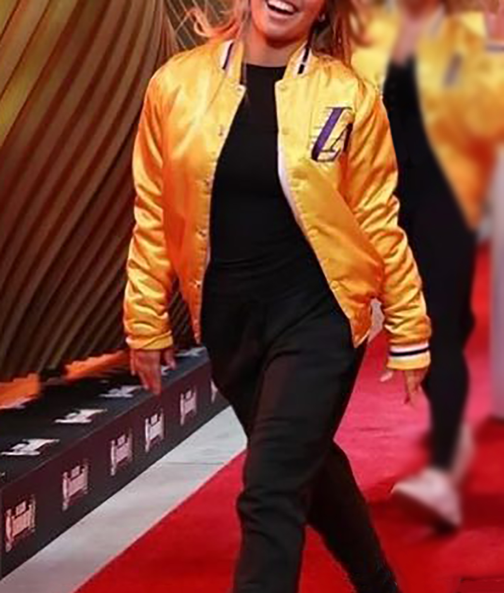 Womens Lakers Golden Varsity Jacket (2)