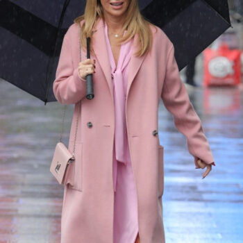 Amanda Holden Wool Long Pink Coat-1