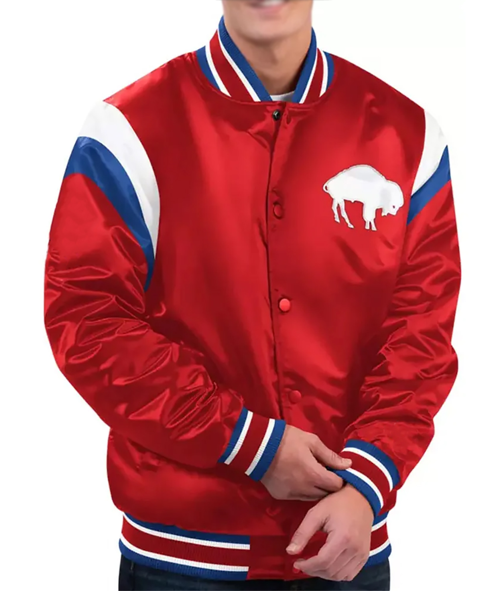 Baseball Buffalo Bills Red Bomber Jacket (1)
