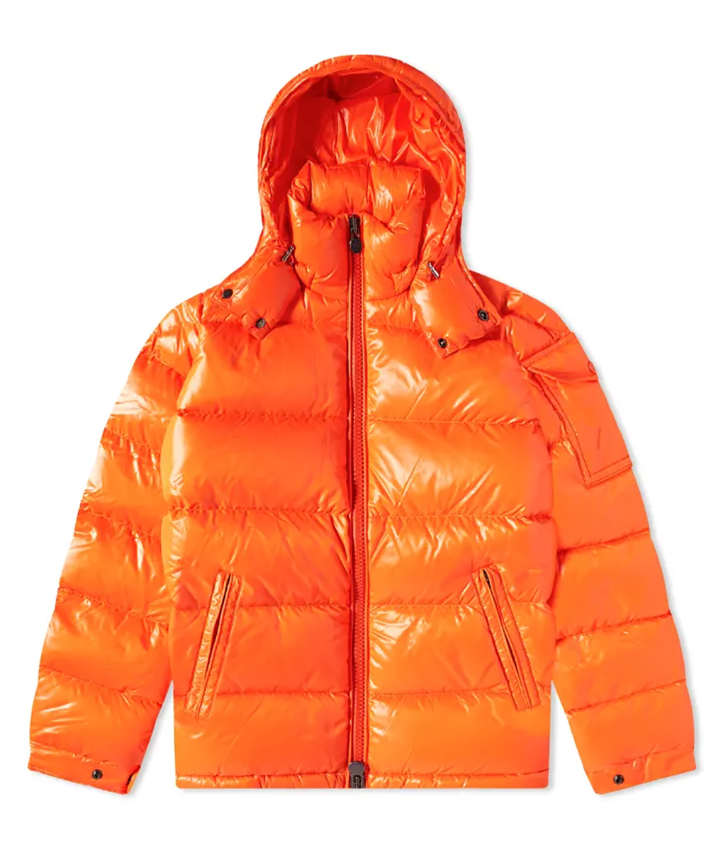Brad Pitt Wolfs Orange Puffer Jacket (7)