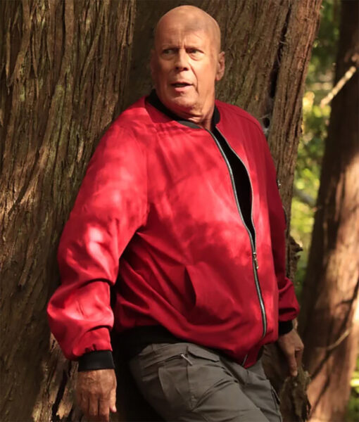 Bruce Willis Apex 2021 (Malone) Red Bomber Jacket-5