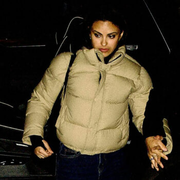 Camila Mendes Biege Puffer Jacket-2