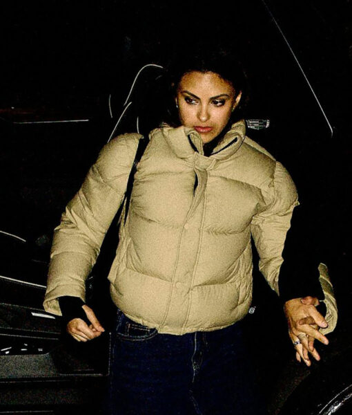 Camila Mendes Biege Puffer Jacket-2
