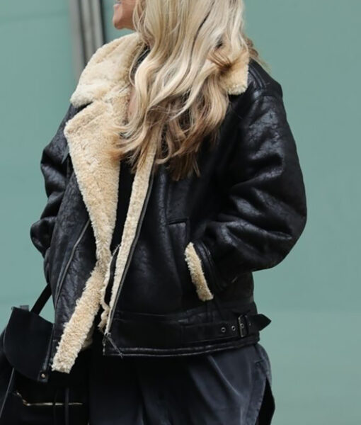 Chloe Madeley Jeremy Vine TV Show Black Leather Jacket