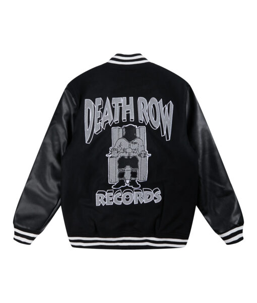 Death Row Records Chair Logo Black Varsity Jacket-2
