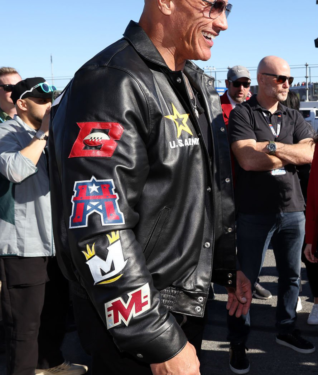 Dwayne Johnson Daytona 500 Black Leather Jacket (2)