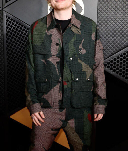 Ed Sheeran Grammy Awards Camouflage Plaid Jacket-4