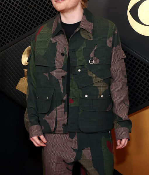 Ed Sheeran Grammy Awards Camouflage Plaid Jacket-2
