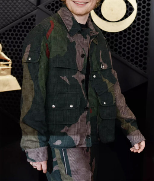 Ed Sheeran Grammy Awards Camouflage Plaid Jacket-1