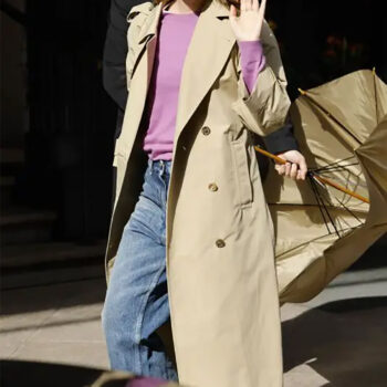 Emma Watson Fashion Week Cotton Trench Coat-3